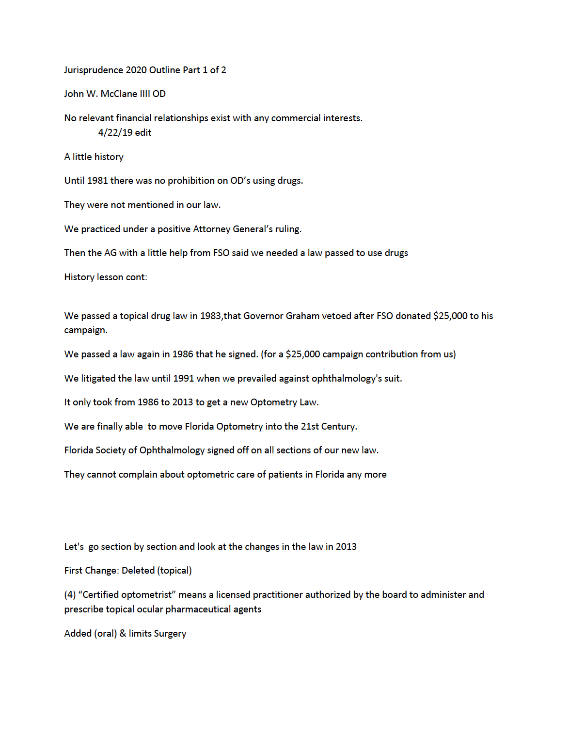 Jurisprudence outline Part 1